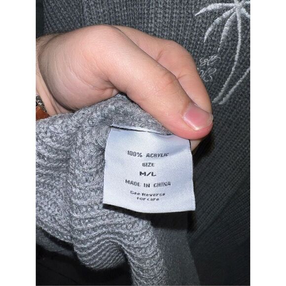 The Beach People Gray Knit Open Cardigan Size M/L - Picture 9 of 10